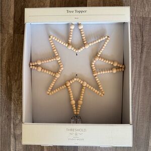 Studio McGee Wood Bead Christmas Tree Topper Star
